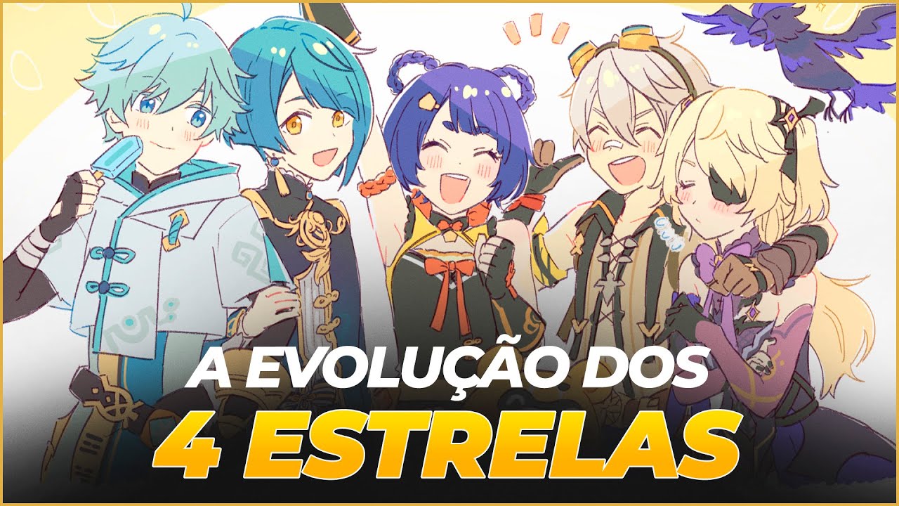 A Evolução Dos Personagens 4 Estrelas De Genshin - Genshin Impact #genshinimpact #dicasgenshin