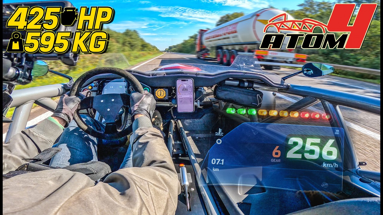 SCARY FAST 425HP Ariel Atom 4 goes TOP SPEED on AUTOBAHN