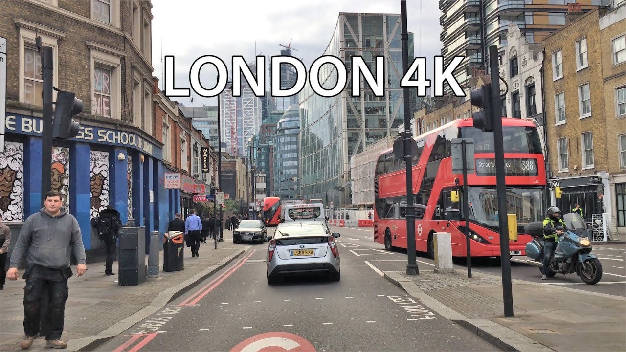 London 4K - Main Street - City Of London - Driving Downtown - England