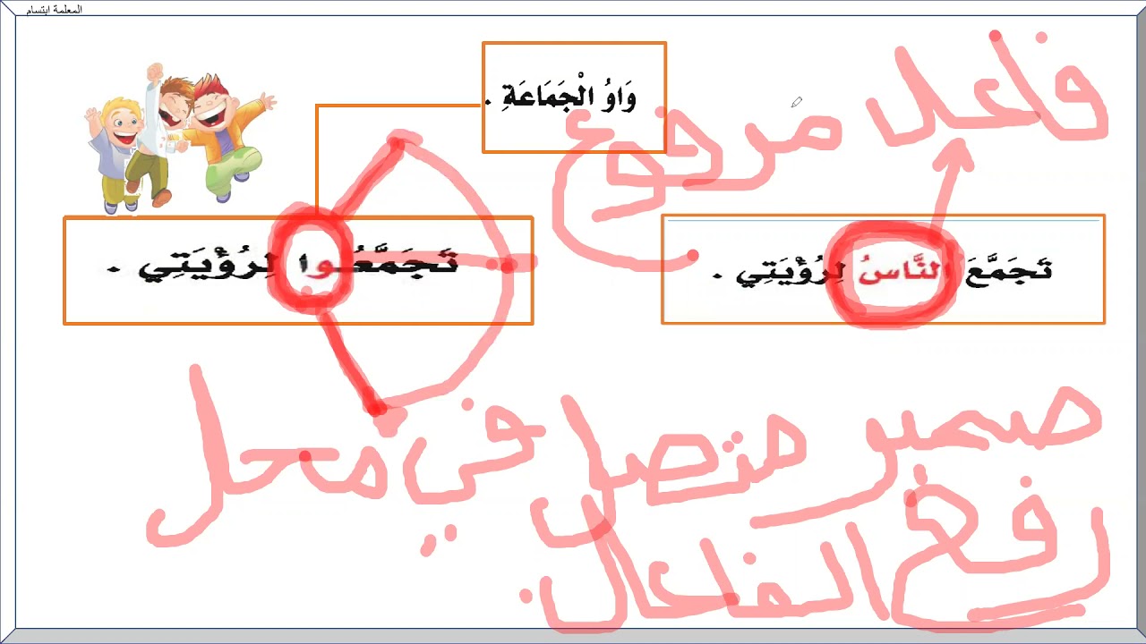 ضمائر الرفع المتصلة (واو الجماعة، نون النسوة، ياء المخاطبة)