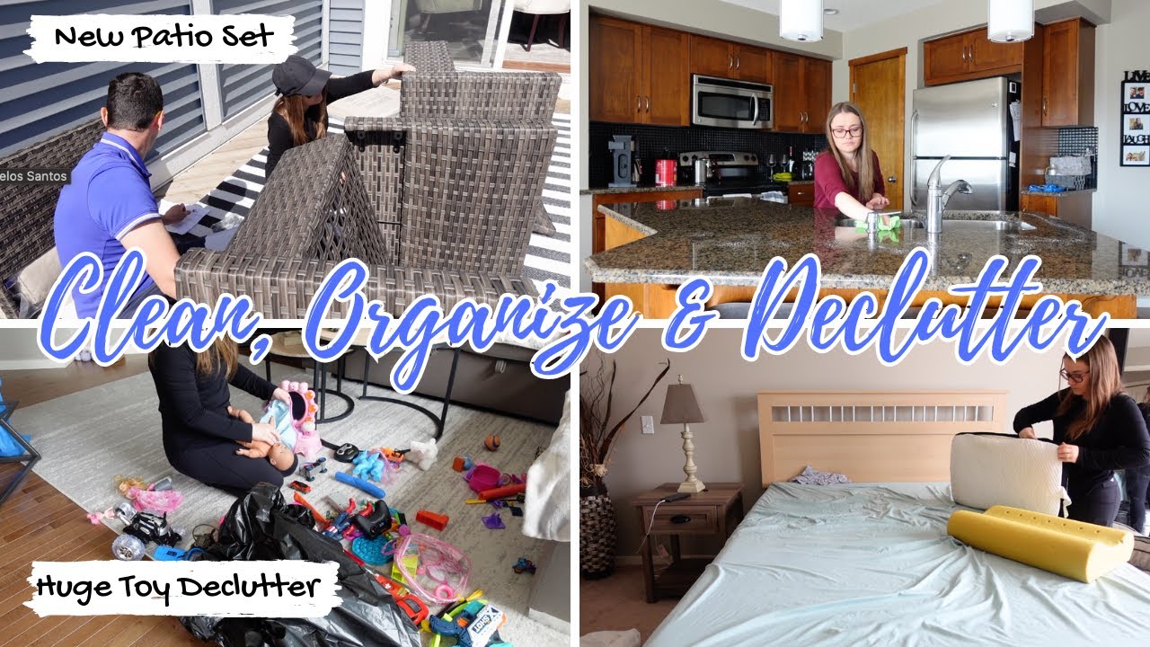 *NEW* Clean With Me | Setting Up New Patio Furniture | Huge Toys Decluttering | Sihana Dervishi