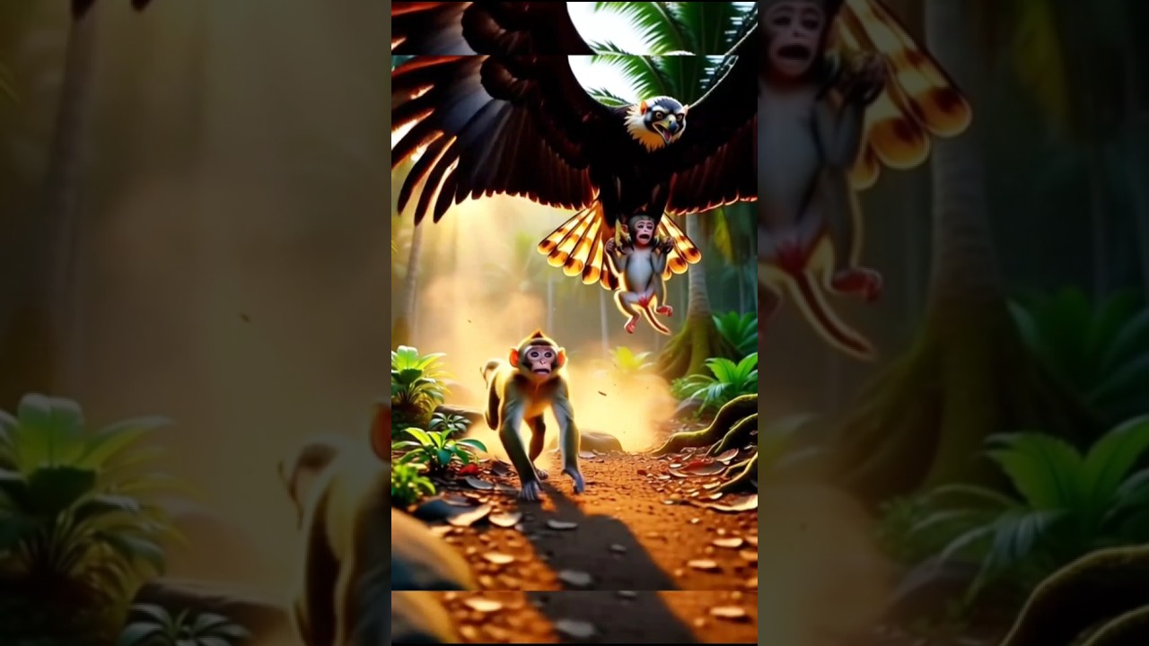 Mother Monkey vs Giant Eagle – A Baby’s Life-or-Death Rescue 🦅🐒