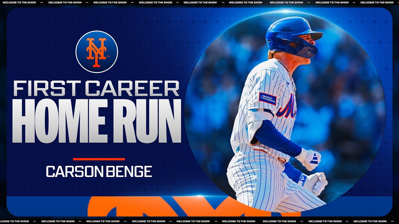 カーソン・ベンジがニューヨーク・メッツでのMLBデビュー戦でキャリア初ホームランを放った！1️⃣