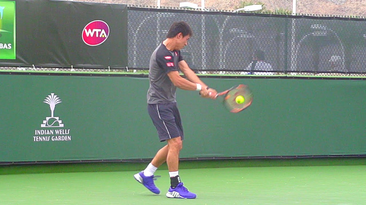 Kei Nishikori Backhand Slow Motion - ATP Tennis Backhand Technique - Two Handed Backhand in Tennis