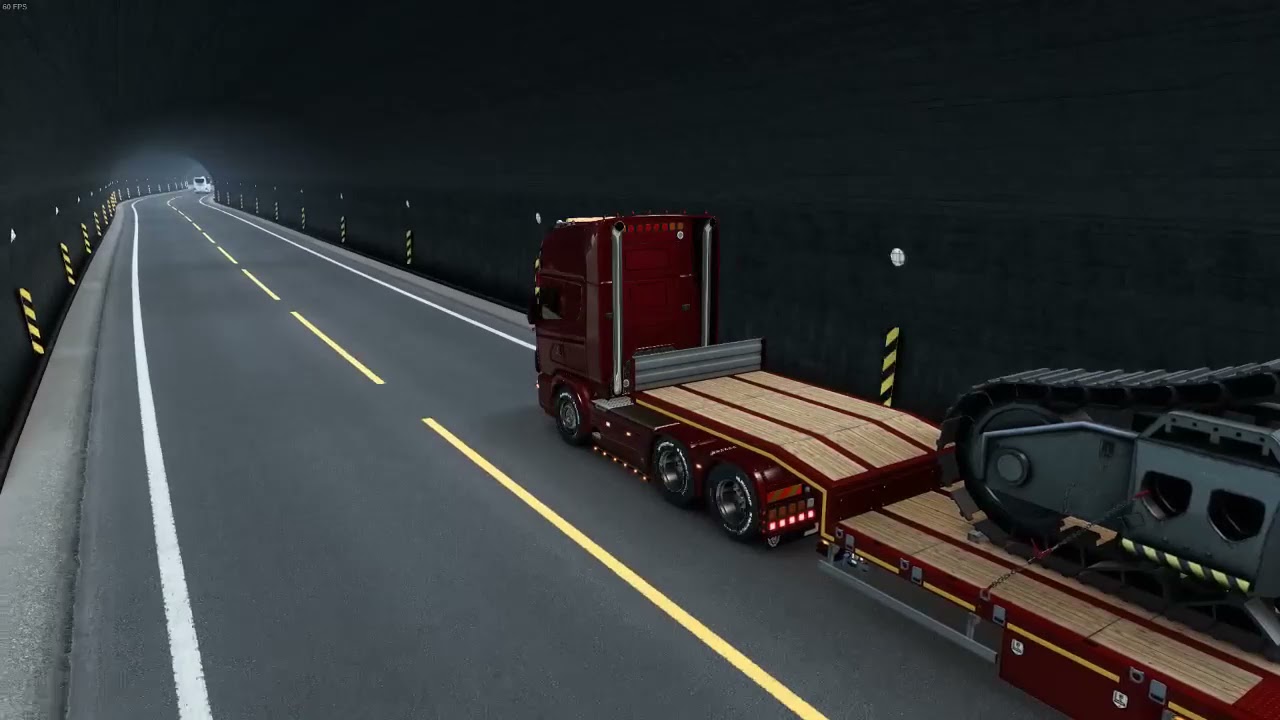 Euro truck simulator 2 - 1.40 RJL 4-series, Zeemods straight pipe through tunnel