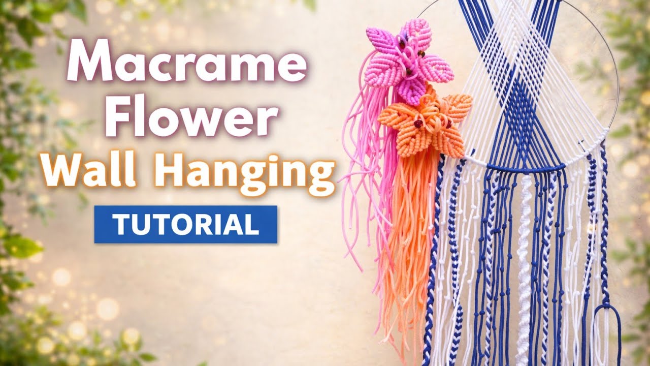 Easy Macrame Flower Wall Hanging Tutorial | DIY Home Decor | art_and_craft9770