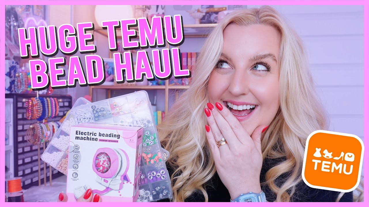 HUGE TEMU BEAD HAUL 🧡🛍 testing beads from Temu for my bracelet small business (trying out Temu 🤭)
