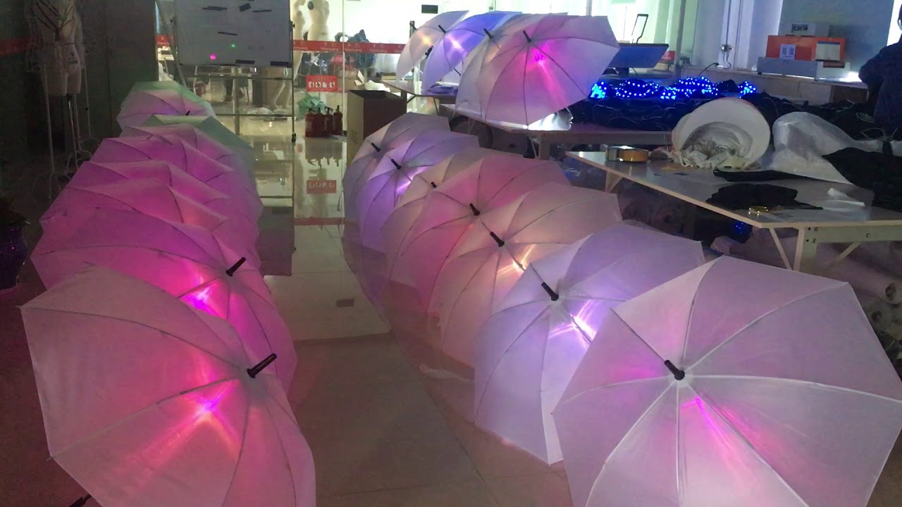 Tianchuang led light umbrellas under testing