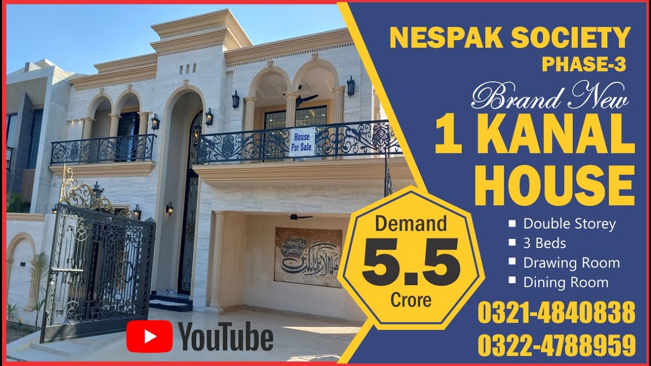 Nespak Society 1 kanal house | Shahbaz Estate 03214840838, 03224788959