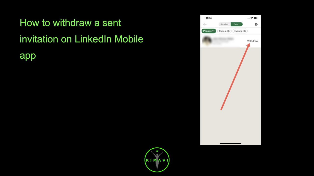 How to withdraw a sent invitation on LinkedIn Mobile app