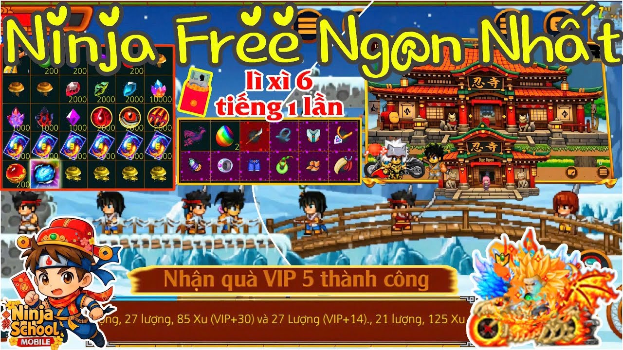 Ninja School Lậu Sever Free Cực Ngon Si&ecirc;u Cấp VIPPRO | 6 Tiếng Nhận L&igrave; X&igrave; Coin Code Đồ +20 Vĩnh Viễn