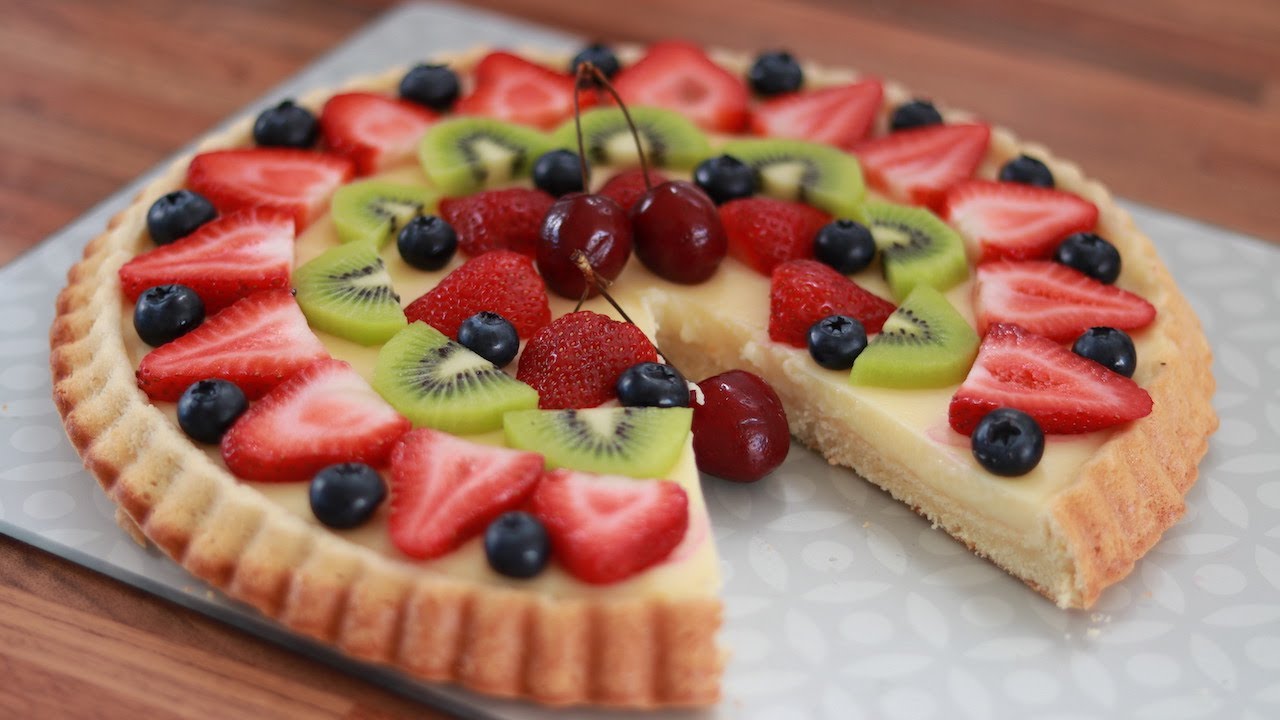 sponge flan/sponge fruit tart
