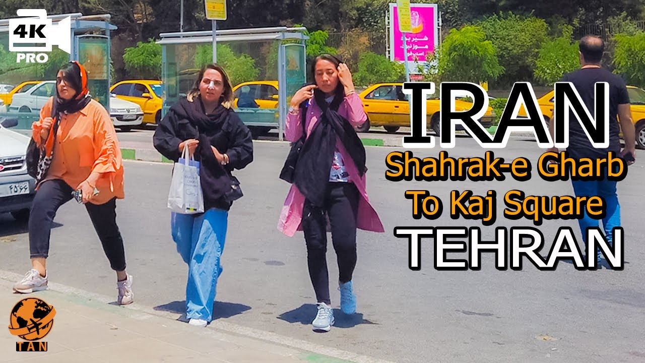IRAN Walking Tour on Shahrak-e Gharb to Kaj Square - Walk and Drive 2022 On Tehran 4K