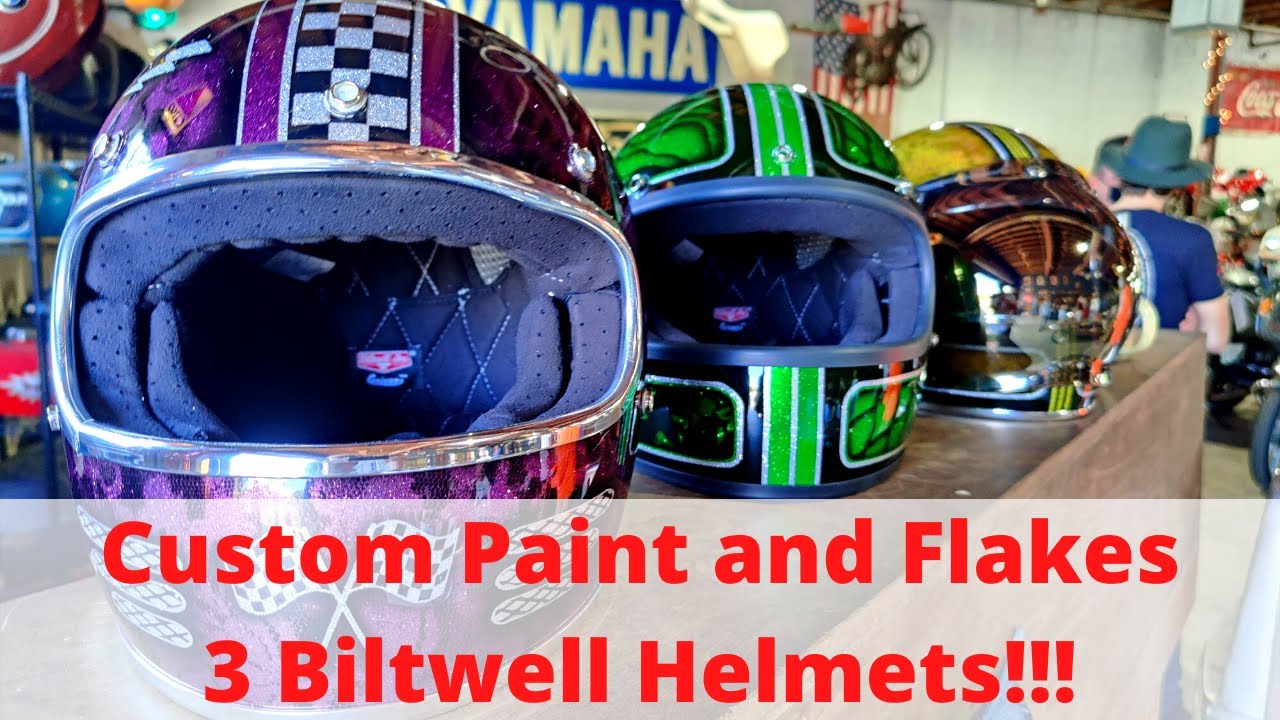 Custom Paint And Flakes - 3 Biltwell Helmets!!!