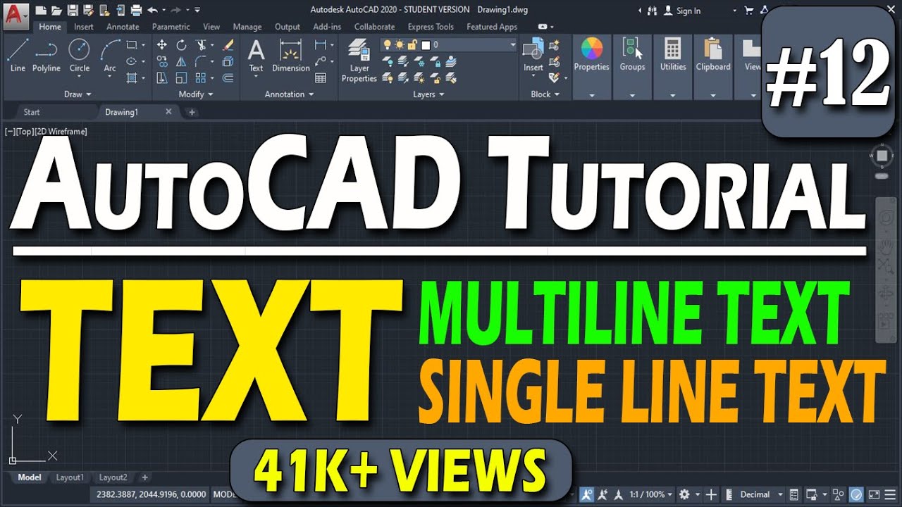 #12 | Text, Multiline Text, Single line Text in AutoCAD @DeepakVerma_cad