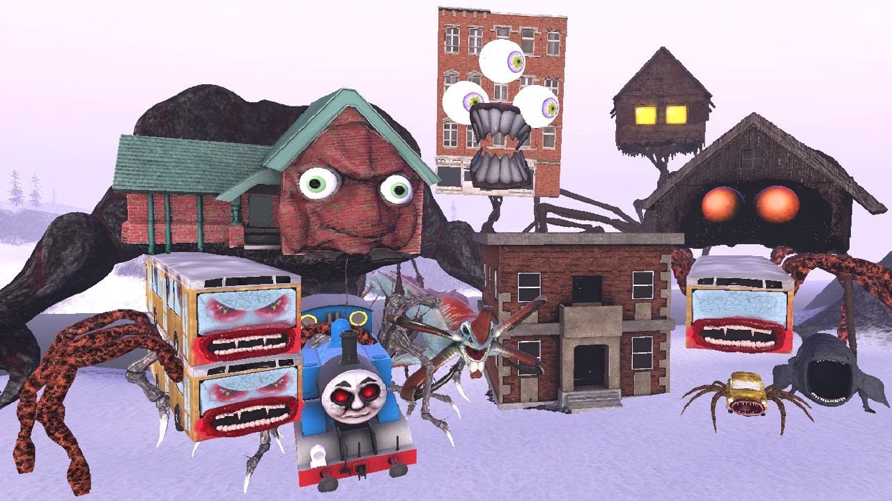 HUNGRY EATER WORM, HOUSE HEAD, THOMAS, CHOO CHOO CHARLES, GRANDPA HOUSE, MEGAHORN, CAR EATER ?(GMOD)