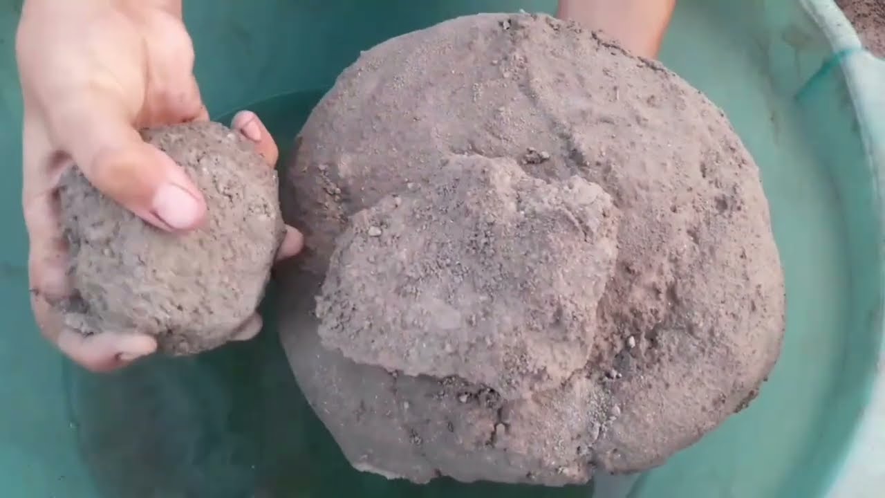 Cement ashes slab's water Crumbling super Crunchy &dusty satisfying crumbling.. 💧♥️💦🌸ASMR..mini libi