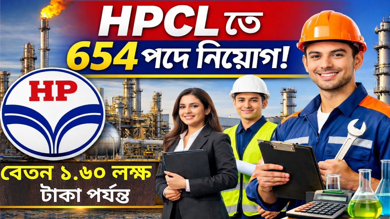 HPCL Recruitment 2026 🔥 654 পদে নিয়োগ | Graduate Diploma Engineer Apply | Job after Graduation 