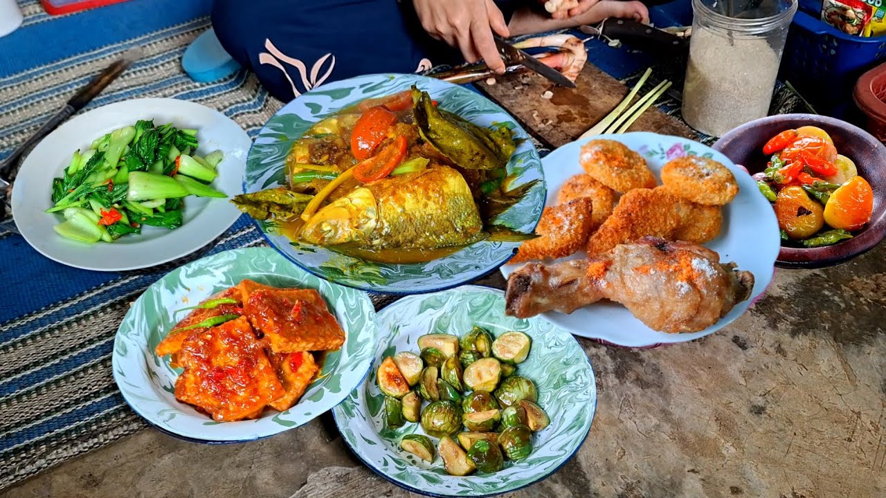 LUDES MENGGIURKAN‼️IKAN BANDENG KUAH KUNING ASEM MANIS,TUMIS SAWI,TEMPE BUMBU PEDAS,GORENG TERONG