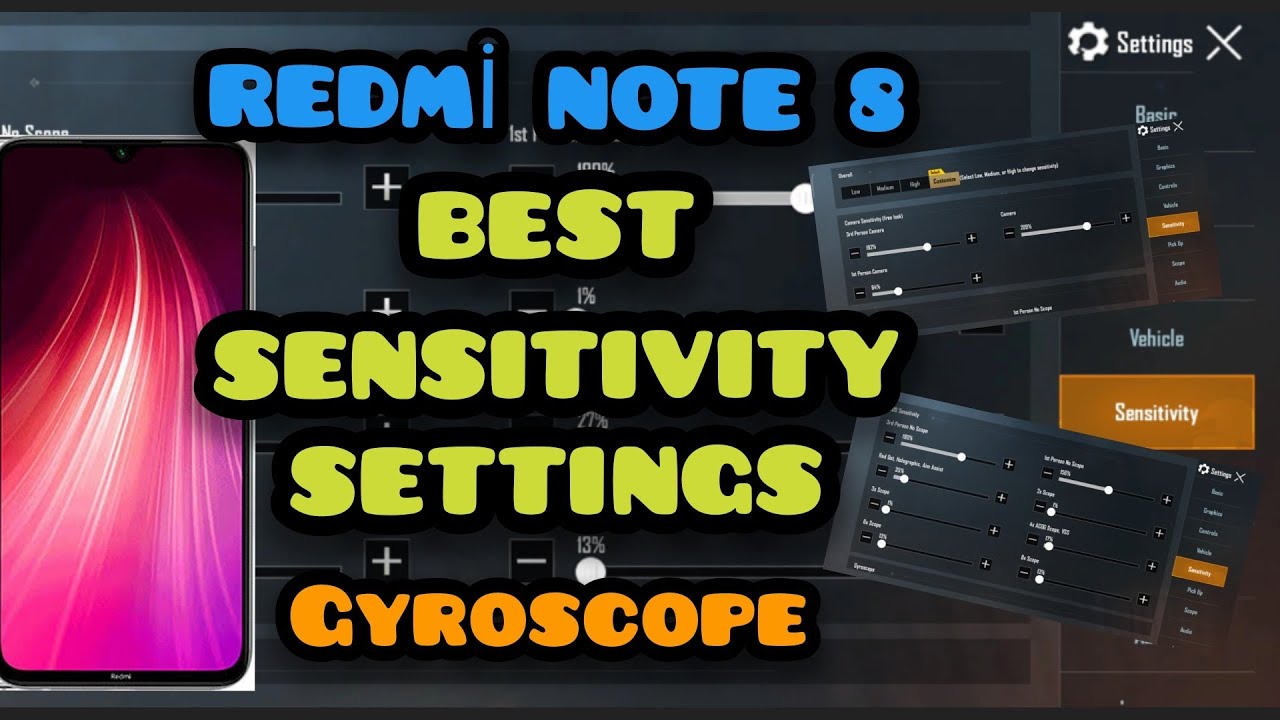 REDMI NOTE 8 PUBG MOBILE GYROSCOPE SENSITIVITY SETTINGS