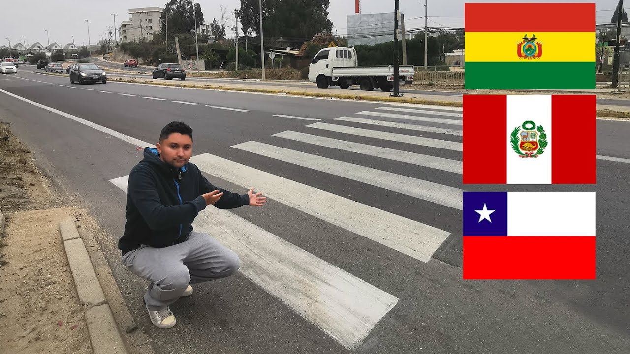 La diferencia entre cruzar la calle en BOLIVIA, PER&Uacute; Y CHILE.