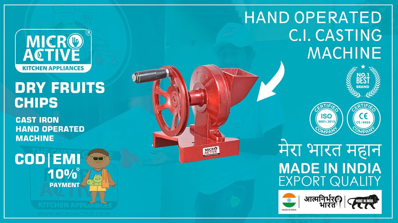 MICROACTIVE HAND OPERATED C.I. CASTING DRY FRUITS CHIPS MACHINE