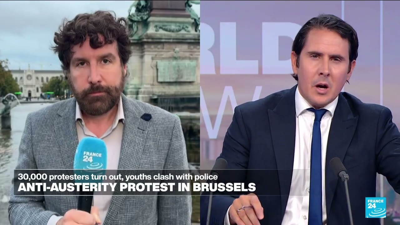 Violent protests in Brussels amid national strike