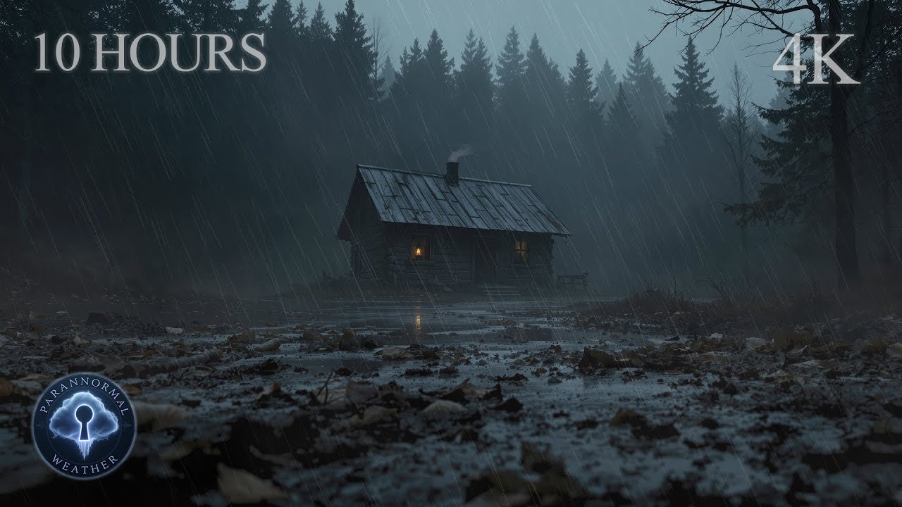 The Watcher’s Cabin | Haunted Rain & Heavy Fog Ambience