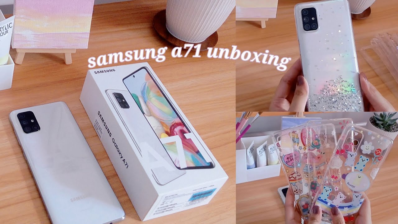 unboxing samsung a71 + cute phone cases and accessories 🌼 | android