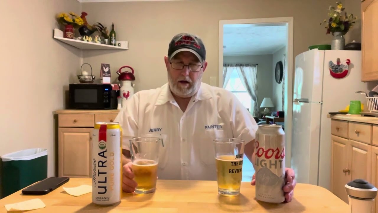 Michelob Ultra Pure Gold Organic Light Beer 3.8% compared to Coors Light 4.2% # The Beer Review Guy
