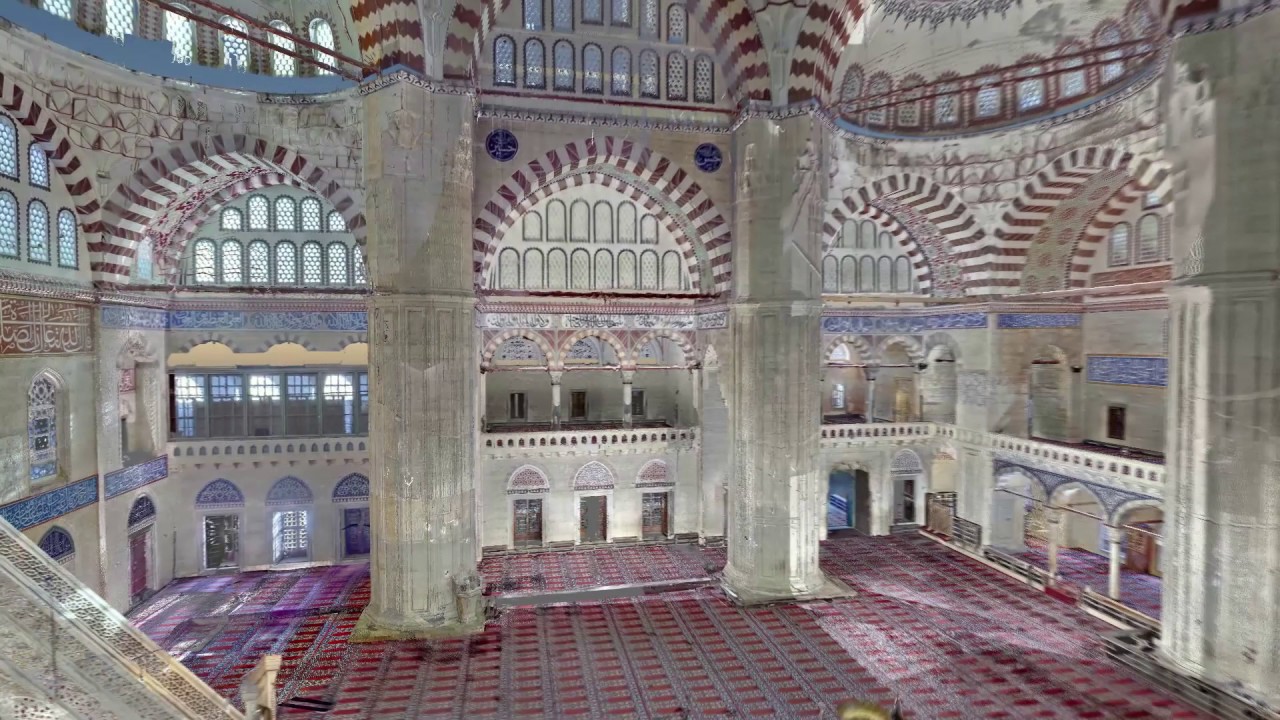 Selimiye Camii , Edirne 3D lazer tarama (nokta bulutu animasyonu)