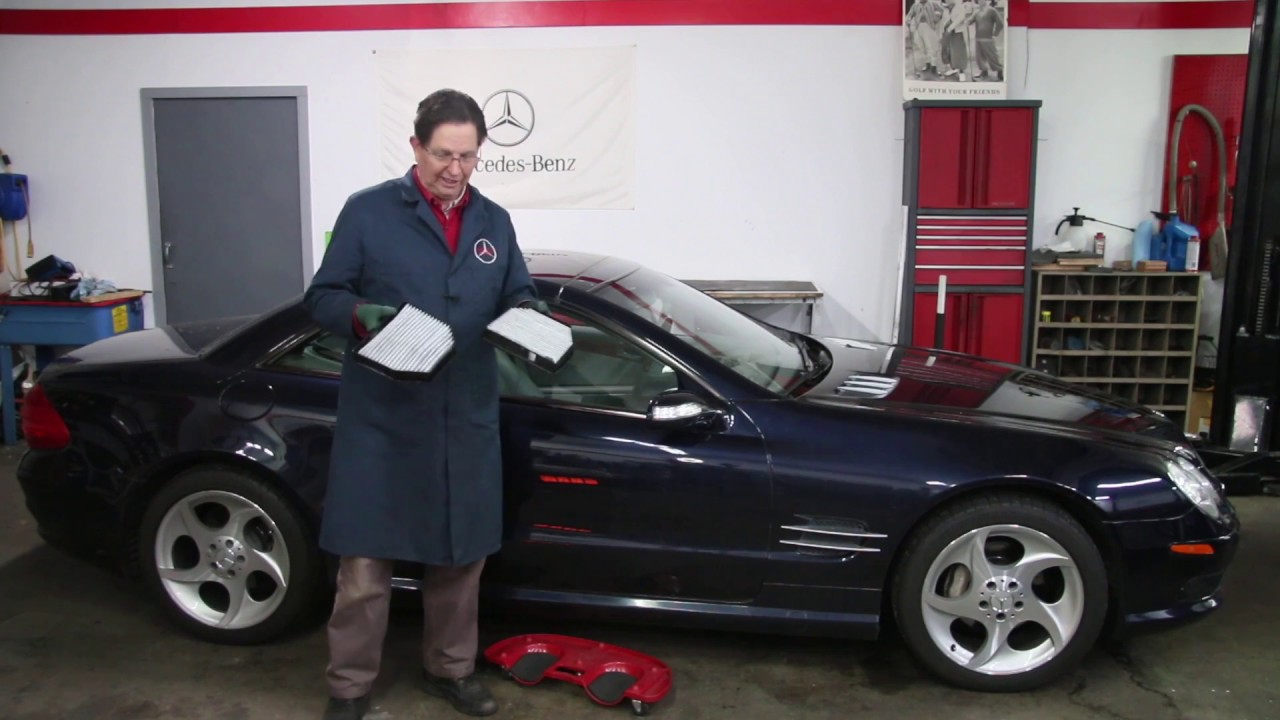 Расположение и осмотр салонного фильтра Mercedes R230 SL500