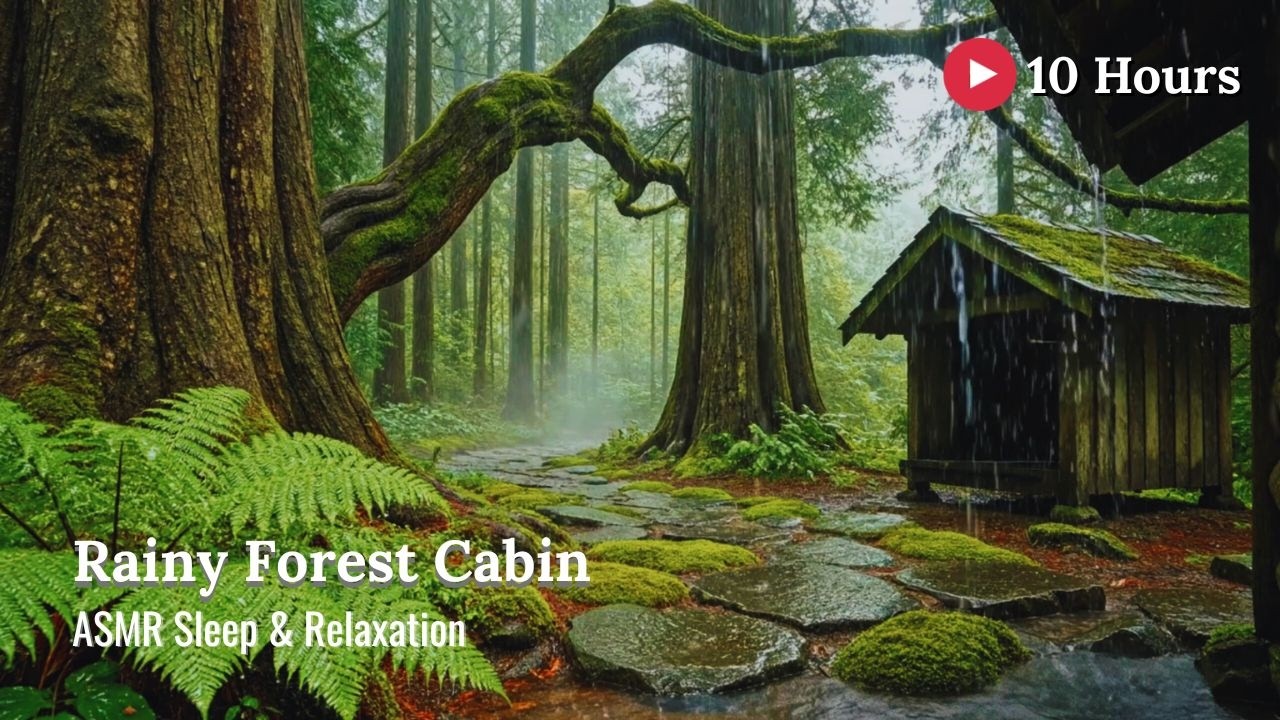 Rainy Deep Forest Ambience | Heavy Rain Sounds for Sleeping & Relaxation | 10 Hours