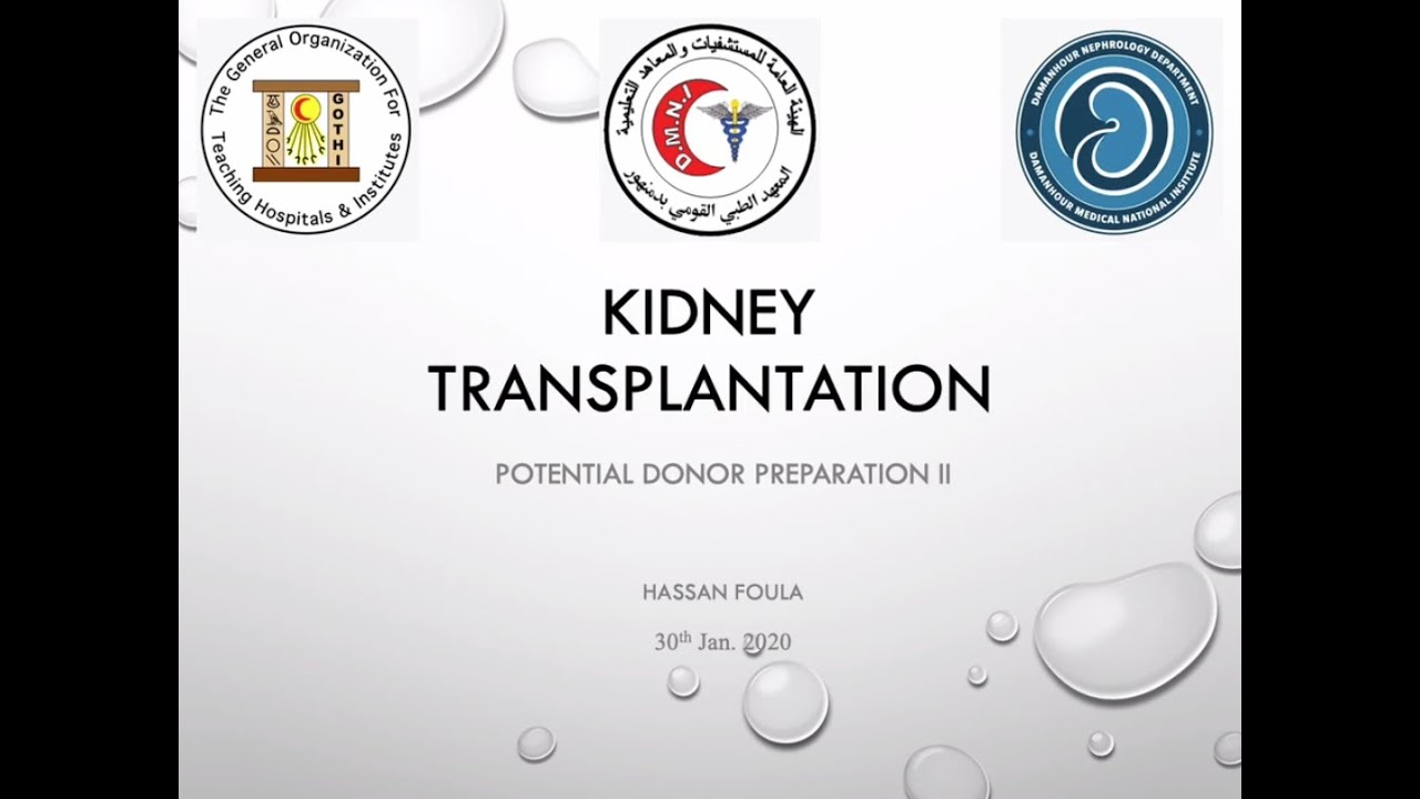 Preparation of a potential kidney donor - Kidney transplantation - Dr. Hassan Foula - Arabic