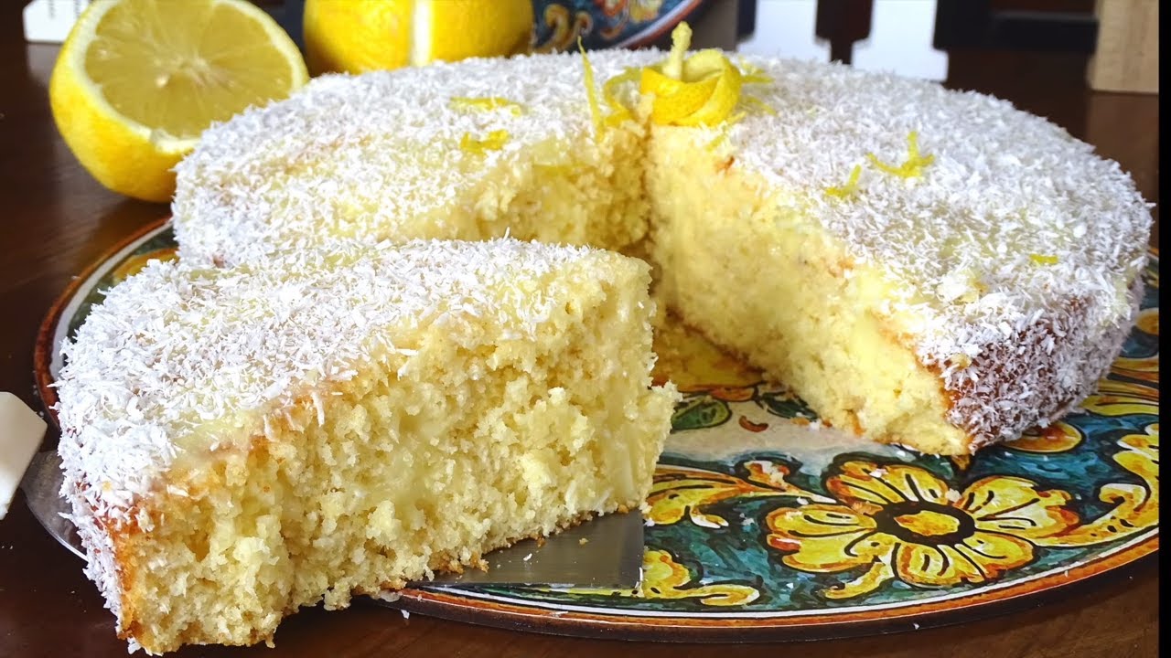 RICETTA TORTA AL LIMONE E COCCO CREMOSA SOFFICE FRESCA ESTIVA