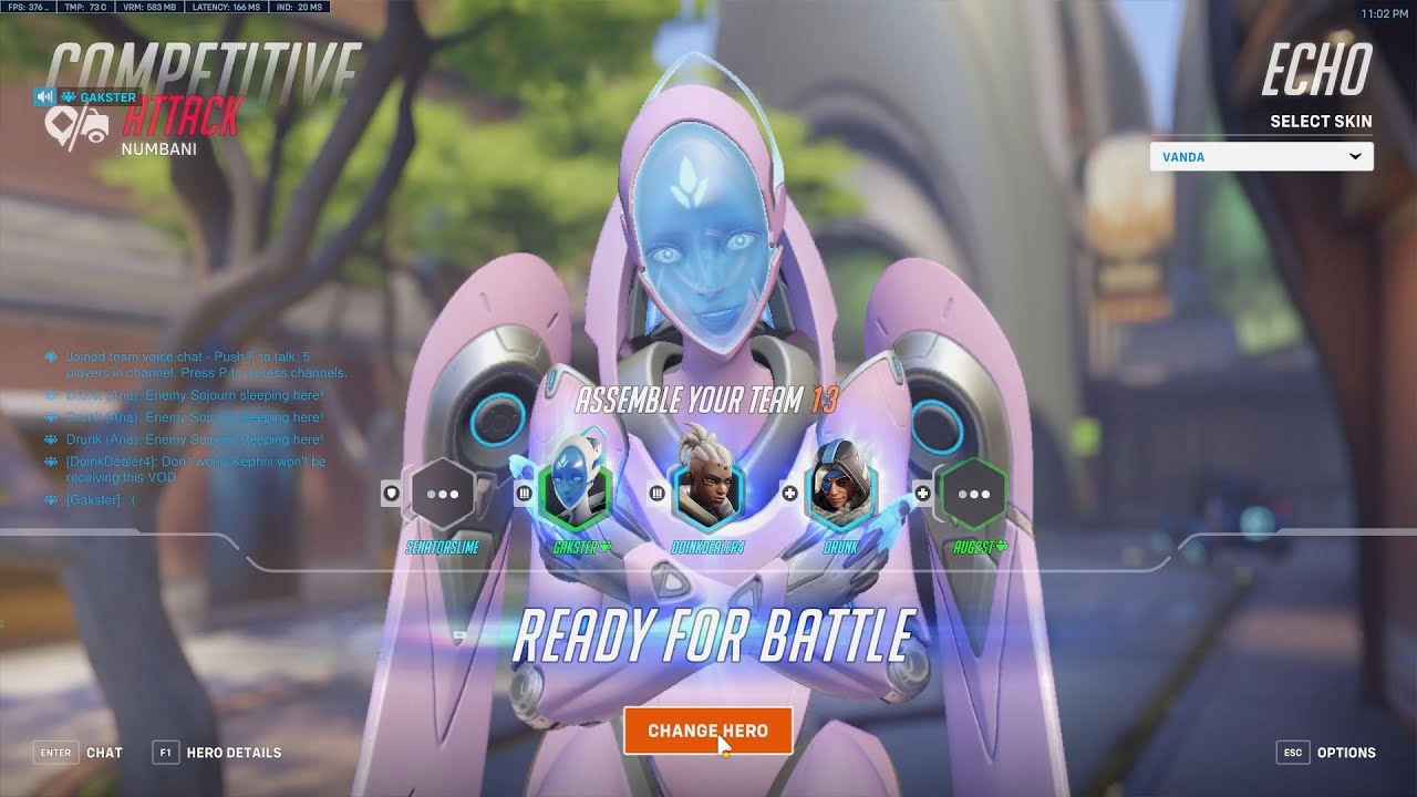 COLOURHEX ECHO OVERWATCH 2 SEASON 8 TOP 500 GAMEPLAY