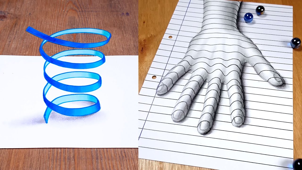 How to Draw - Easy 3D Spiral Illusion & Trick Art