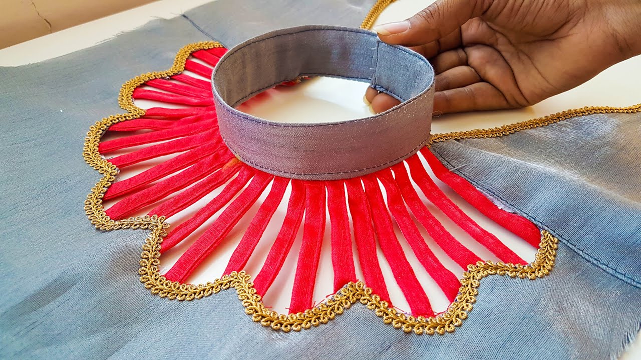 Collar blouse gala dori back neck design cutting and stitching /blouse designs