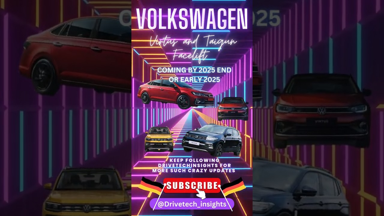 🚗 VW expected to launch Virtus & Taigun facelift by 2025 end or early 2026 🌟🚀 #adas #virtus #taigun