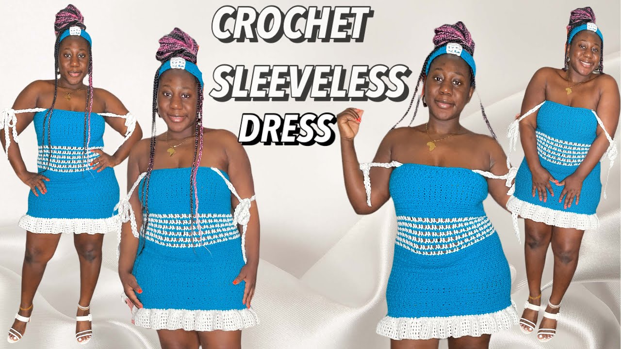 CROCHET SLEEVELESS RUFFLE DRESS || BEGINNER FRIENDLY TUTORIAL #crochetdress #dress #crochettutorial