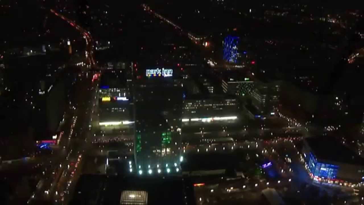 Going up TV Tower (Fernsehturm) at night - Berlin, Germany