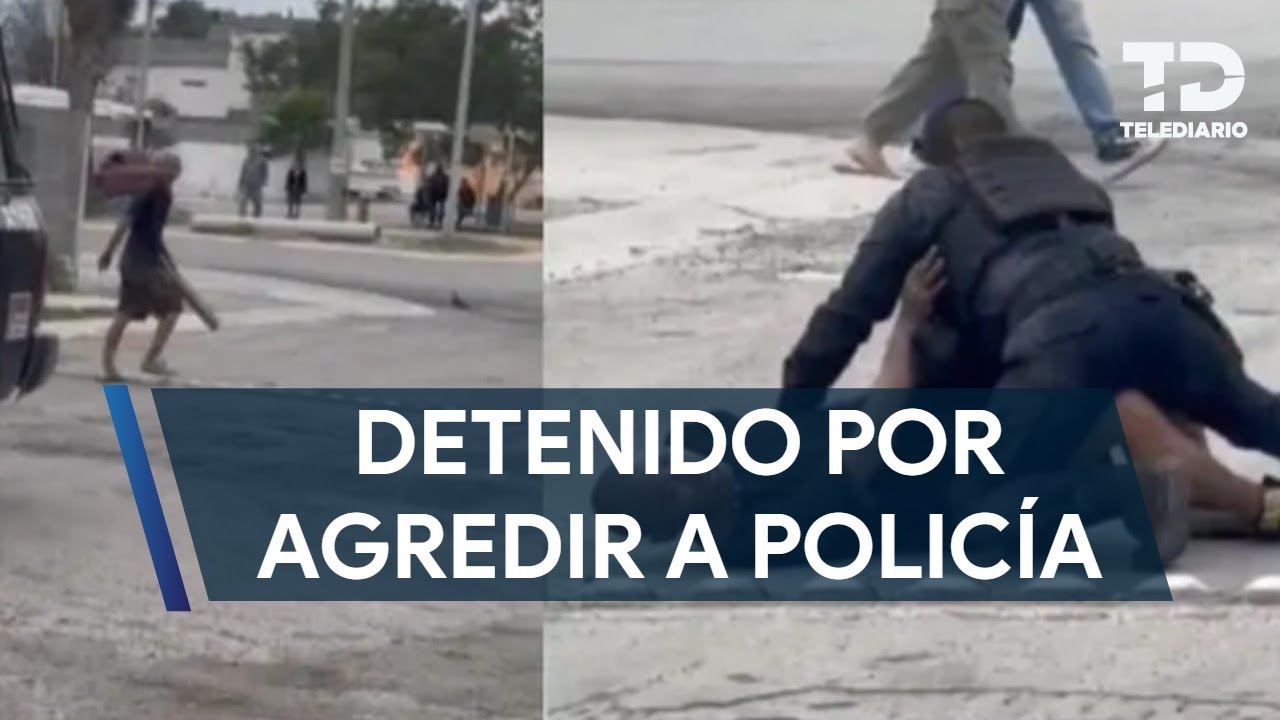 Detienen a hombre por agredir a policía de Apodaca