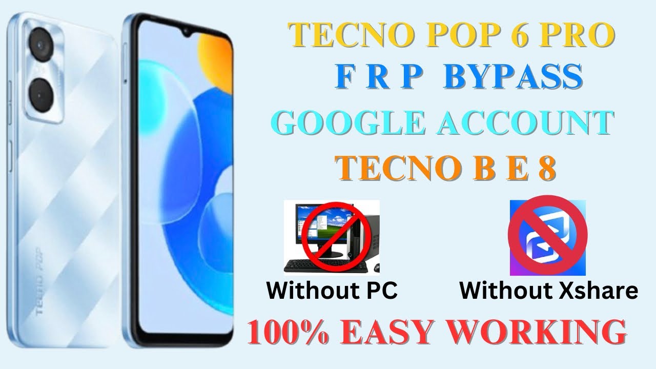 Tecno Pop 6 Pro FRP Bypass/Google Account Lock Remove|New Method|[Without PC] 2024/2025