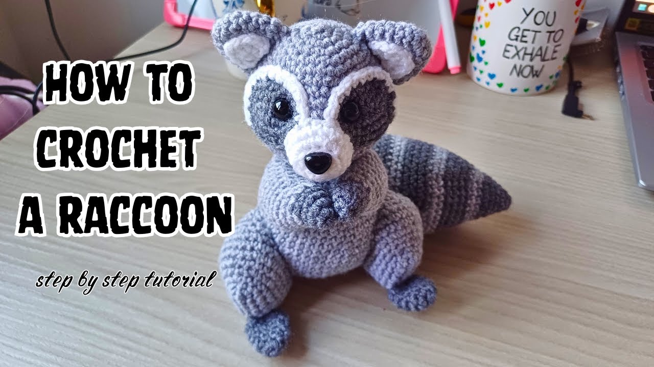 raccoon step by step crochet amigurumi tutorial | ambroscrochet
