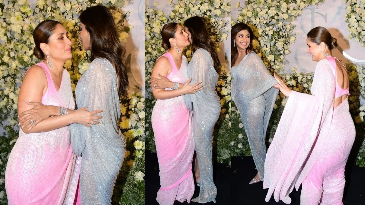 Kareena Kapoor HUGS Shilpa Shetty At Sidharth Malhotra And Kiara Advani Wedding Reception Party