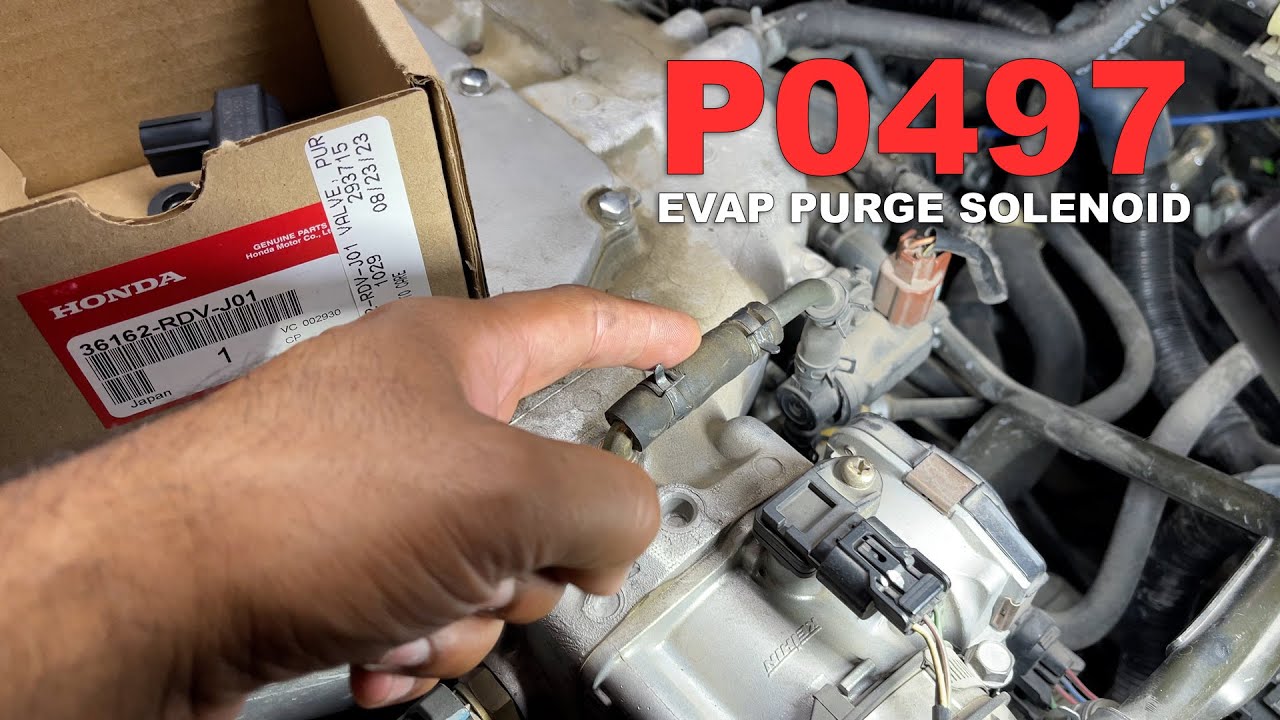P0497 РЕМОНТ И ПРОВЕРКА СОЛЕНОИДА ПРОДУВКИ EVAP: HONDA ACCORD V6 J SERIES 2005 ГОДА
