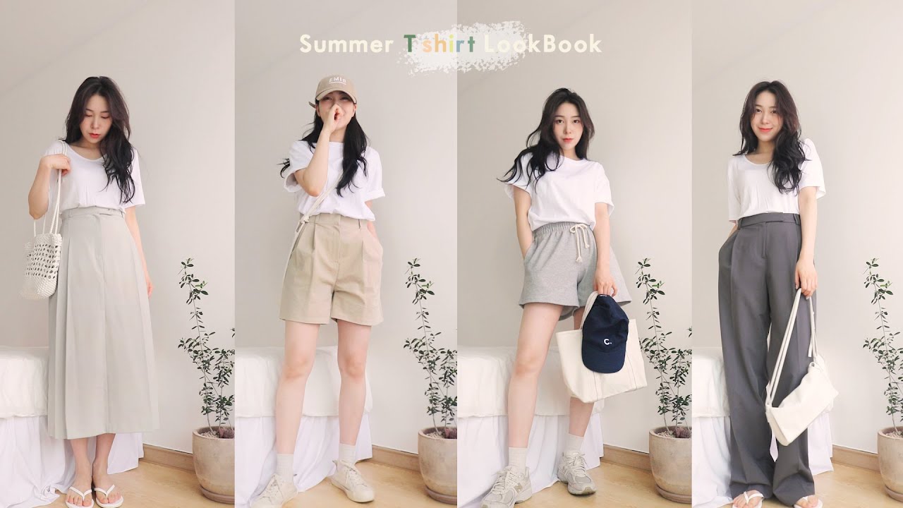 haul • 여름 반팔티 스타일링법 👕 8가지 여름 코디 (소재/핏/색감에 따른 코디법)