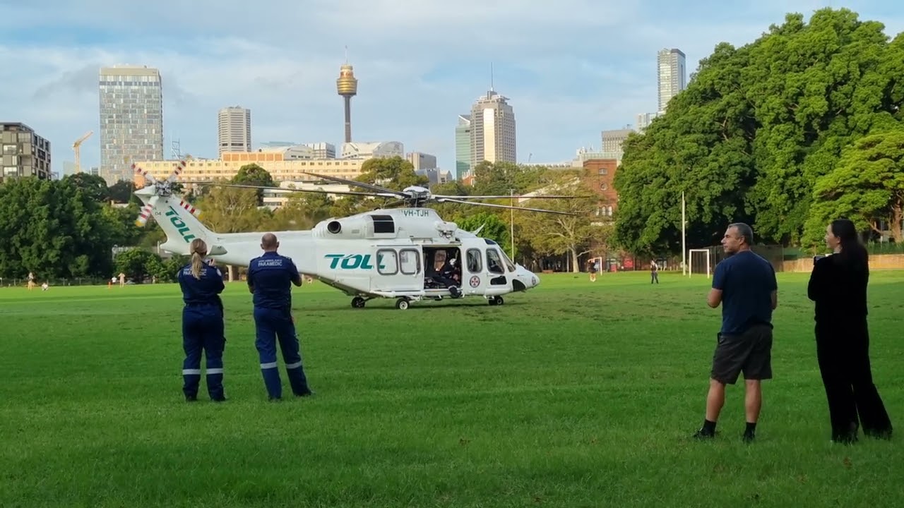 TOLL Air Ambulance Rescue Helicopter - Start Up & Takeoff