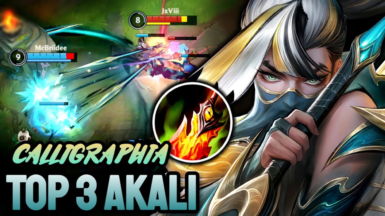 WILD RIFT CALLIGRAPHIA AKALI - TOP 3 AKALI GAMEPLAY - CHALLENGER RANKED