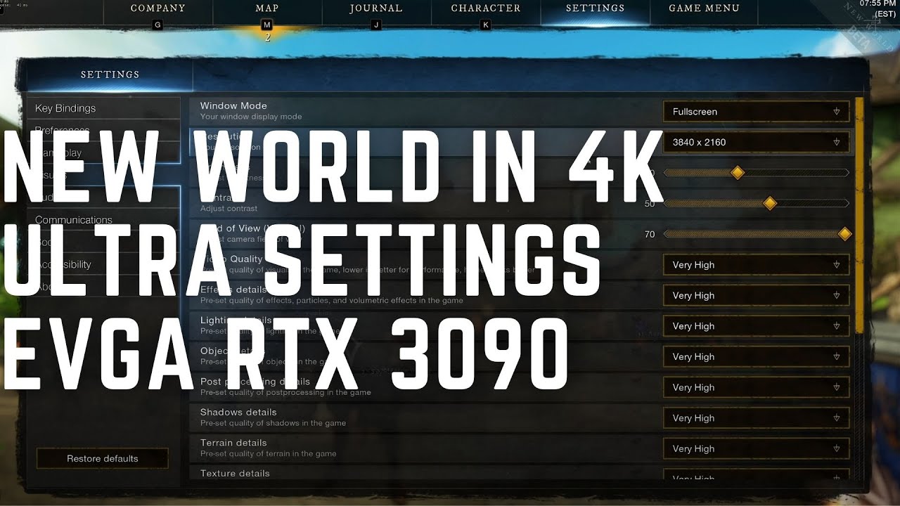 New World Open Beta on my EVGA RTX 3090 FTW 3 Ultra GamePlay in 4K